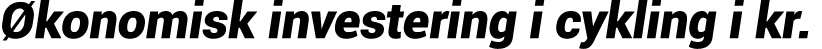 Økonomisk investering i cykling i kr  