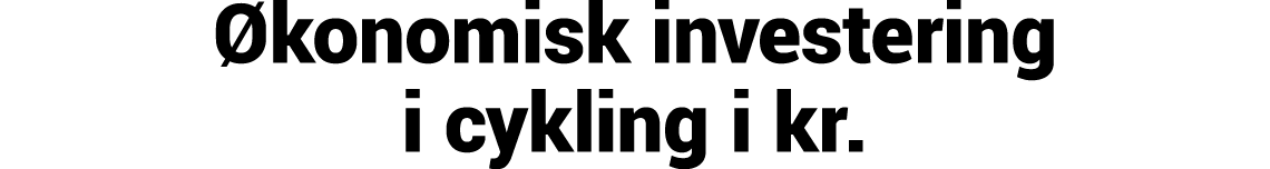 Økonomisk investering i cykling i kr  